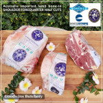 Lamb collar SHOULDER FOREQUARTER BONE-IN frozen CHOPS 1cm 3/8" (price/pack 600g 3-4pcs) brand Wammco / Midfield / WhiteStripe